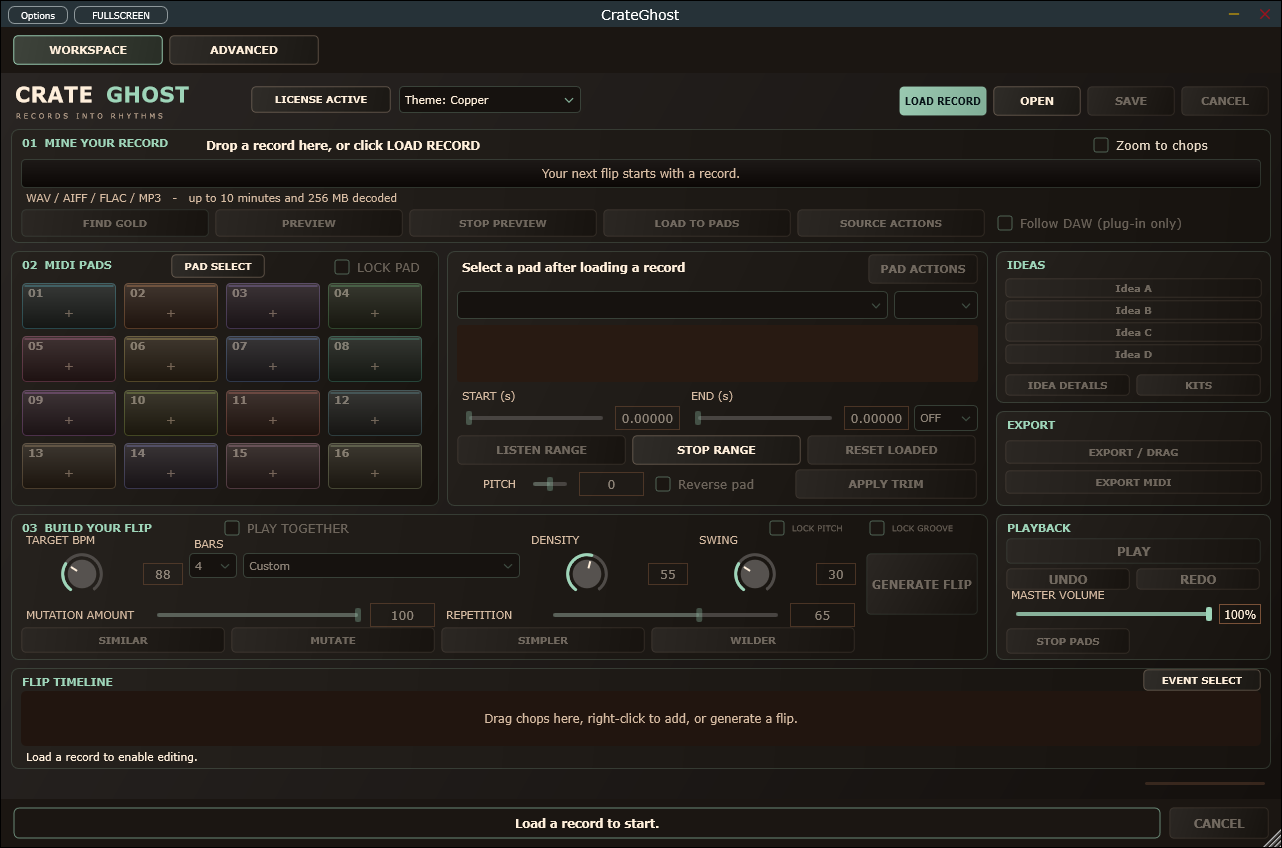 CrateGhost 1.3.0 standalone interface on Windows.