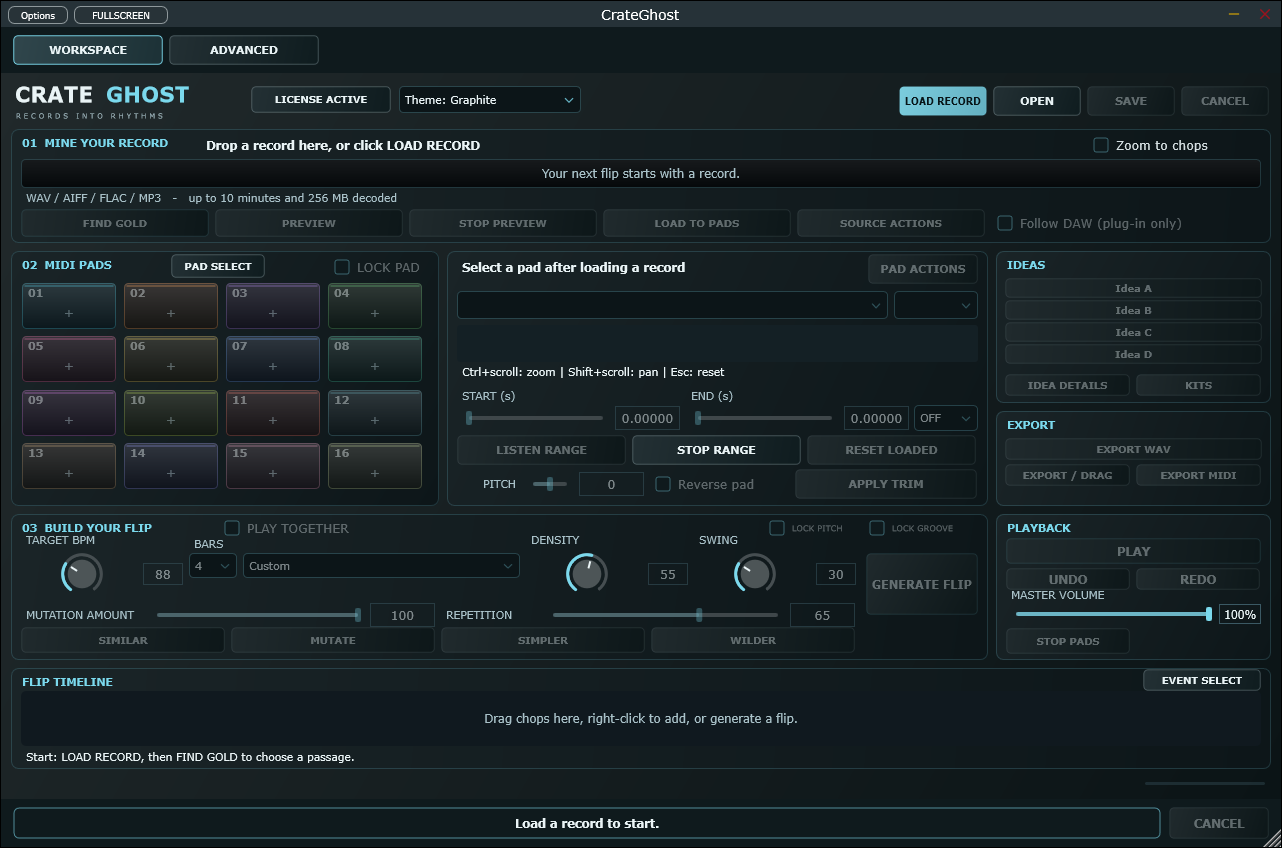 CrateGhost 1.4.0 standalone interface on Windows.