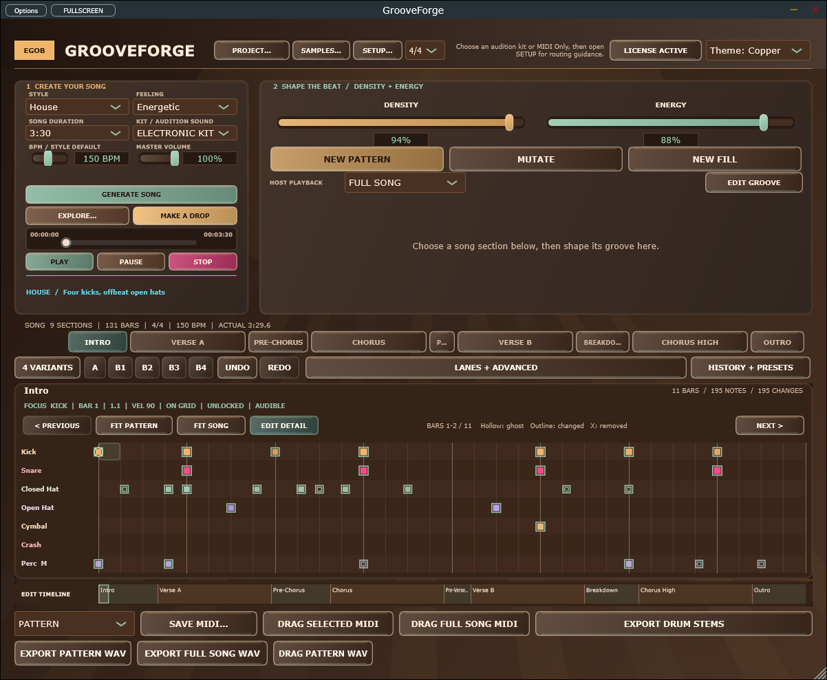 GrooveForge 2.8.2 standalone interface on Windows.