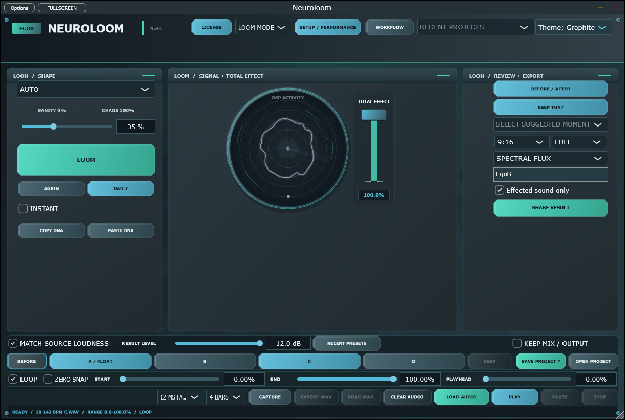 NeuroLoom: loom source and sound-shaping controls (Windows 2.13.2)