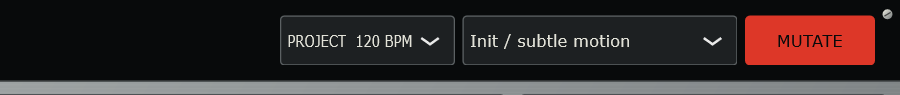 Neuroloom preset menu and MUTATE button