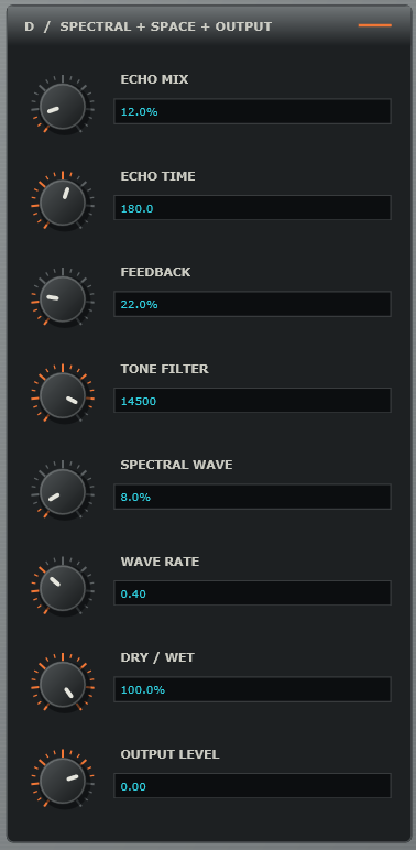 Neuroloom Spectral, Space and Output controls