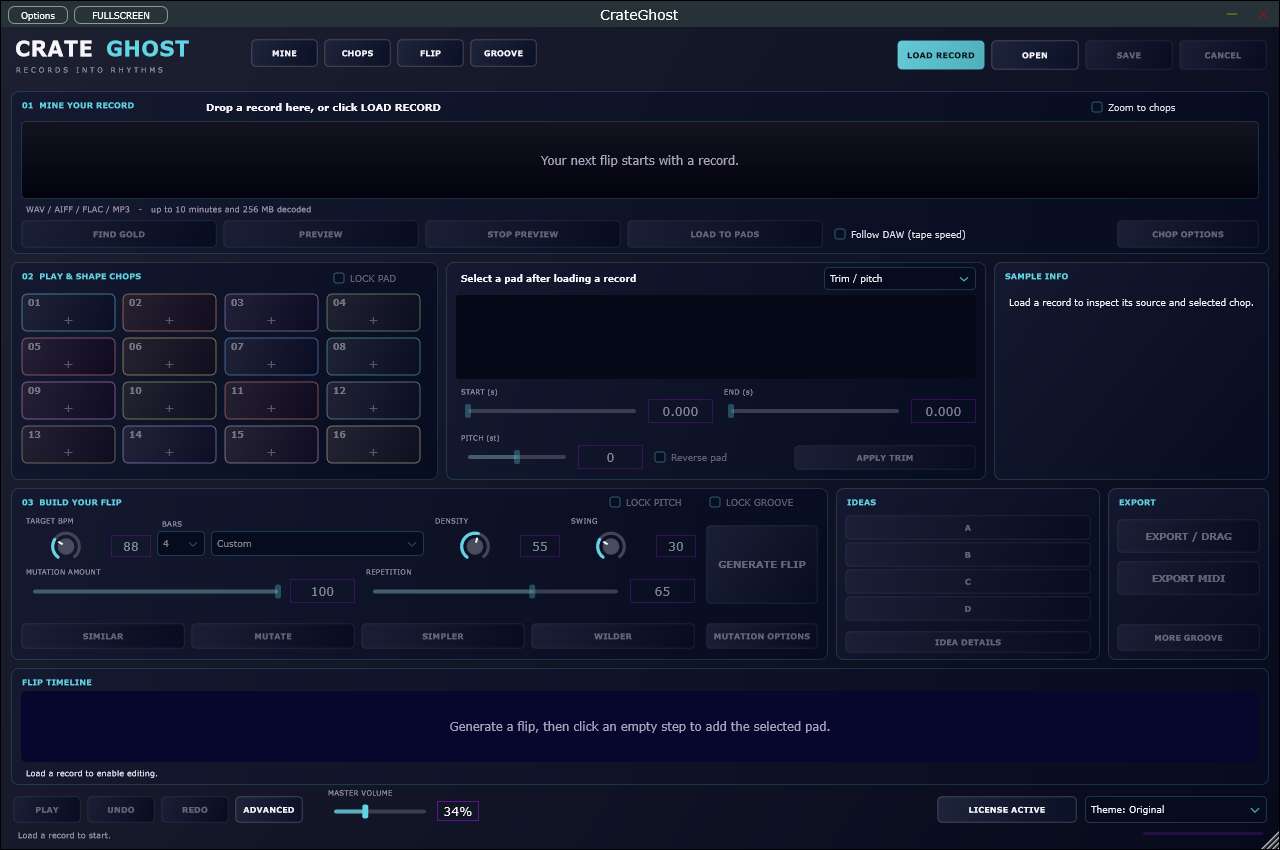 CrateGhost 0.14.0 Windows dashboard