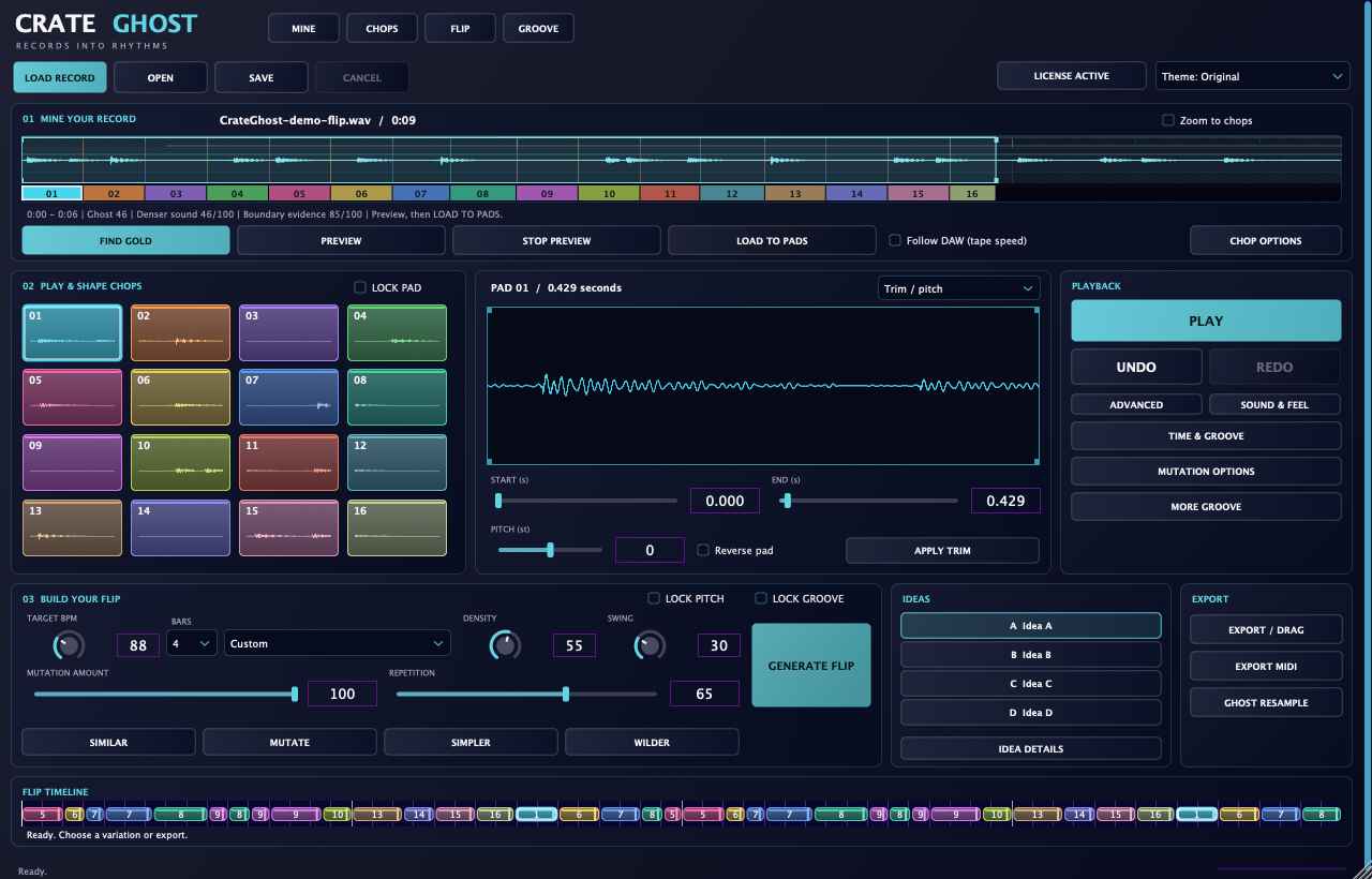 CrateGhost 0.21.2 macOS dashboard with the synthetic demo loaded