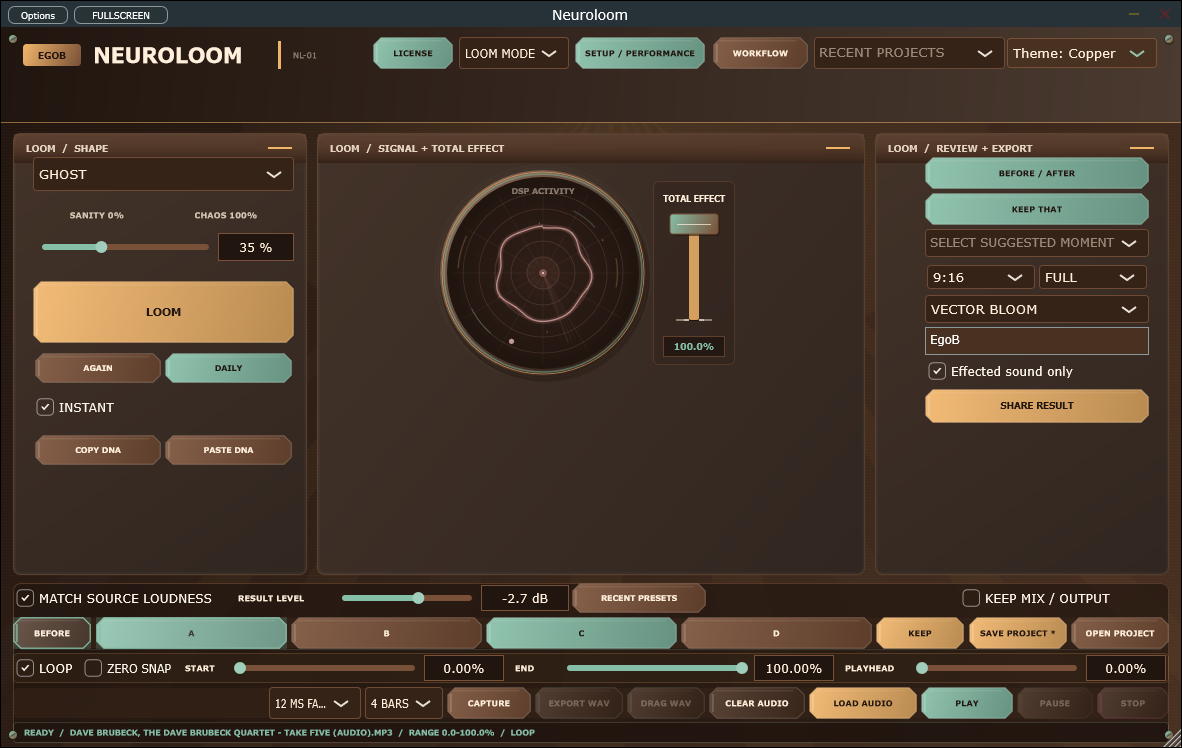 NeuroLoom 2.13.0 Windows Loom workspace