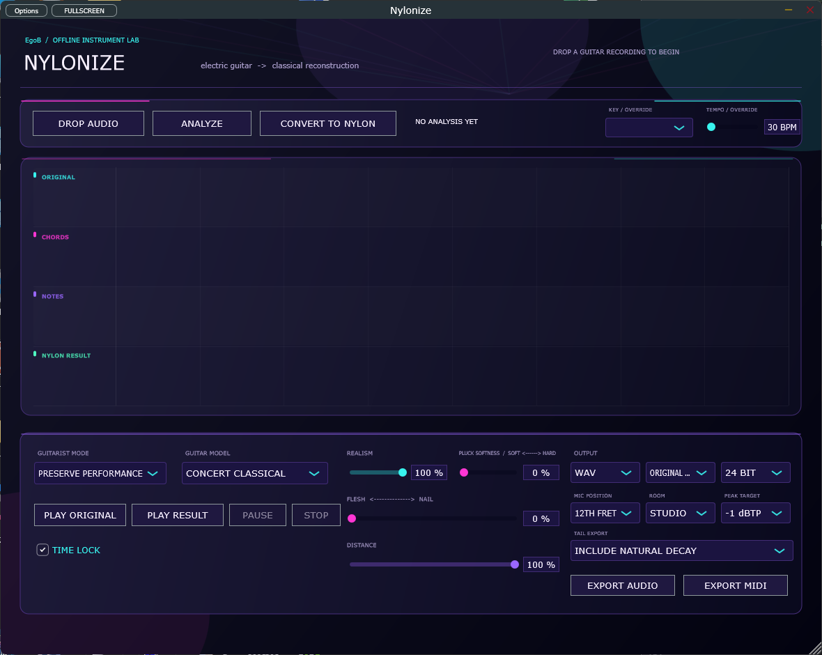 Nylonize interface overview