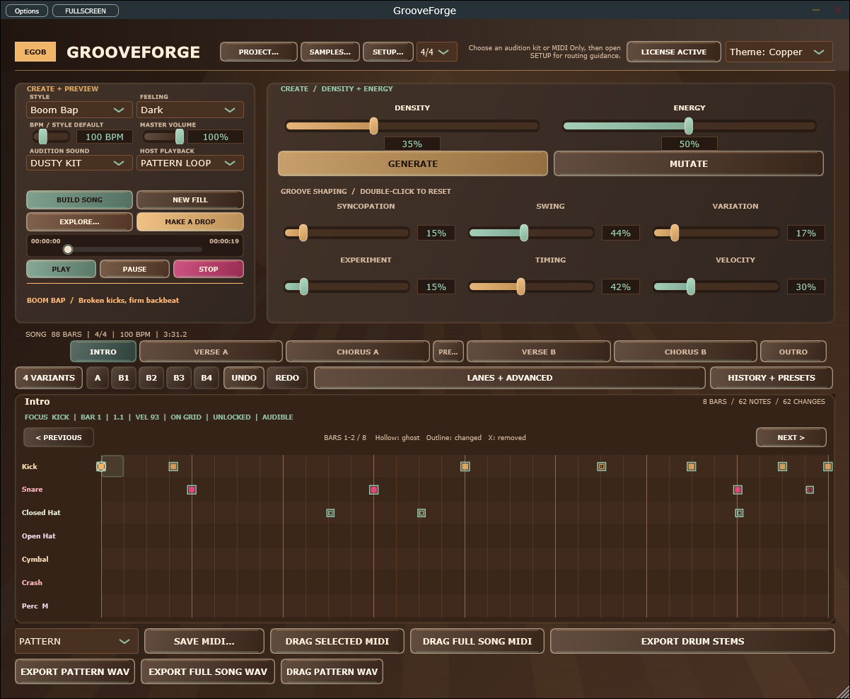 GrooveForge 2.6.2 Windows workspace